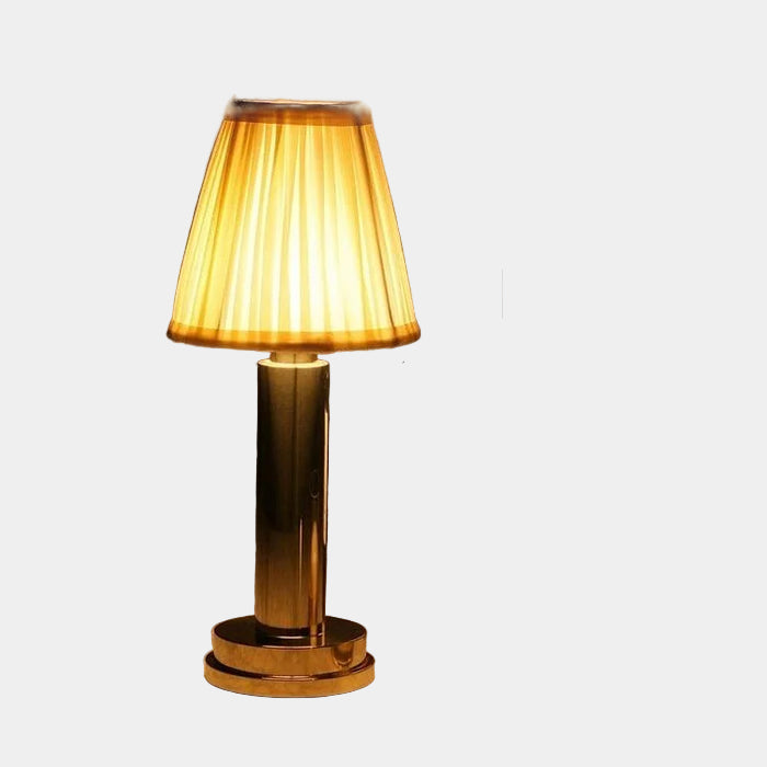 Lampe De Table Sans Fil Rechargeable Élégante En Aluminium Et Tissu 0
