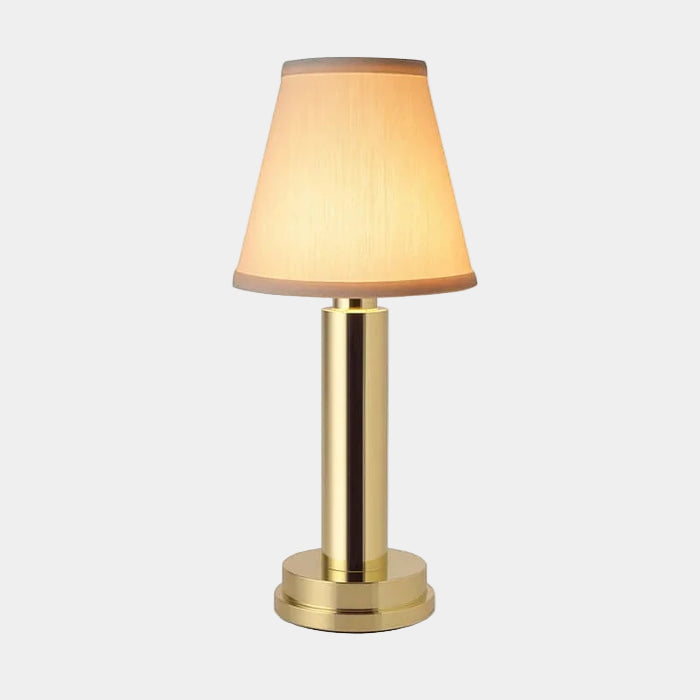 Lampe De Table Sans Fil Rechargeable Élégante En Aluminium Et Tissu 4