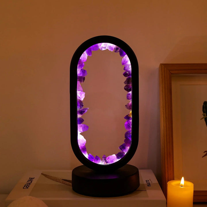 Lampe Décorative en Améthyste Naturelle – Luminaire pour Salon et Méditation avec Éclairage Apaisant 6