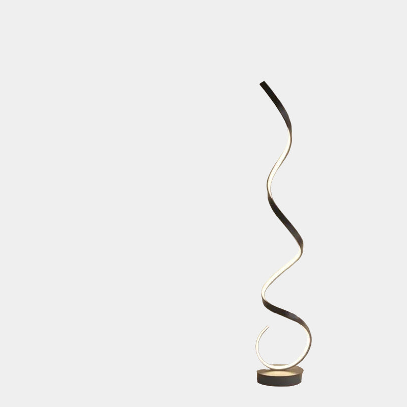 Lampe LED Spirale en Aluminium Noir – Éclairage Réglable et Moderne pour Intérieur 0