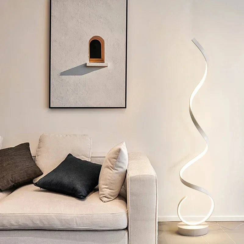 Lampe LED Spirale en Aluminium Noir – Éclairage Réglable et Moderne pour Intérieur 1