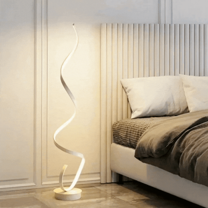 Lampe LED Spirale en Aluminium Noir – Éclairage Réglable et Moderne pour Intérieur 2