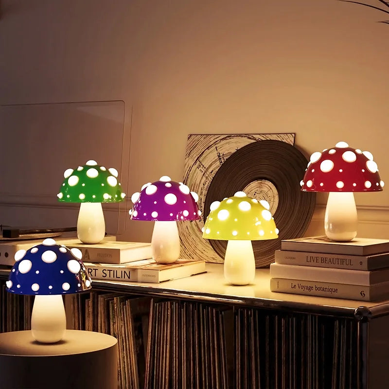 Lampe LED de Table Sans Fil au Design Champignon – Lumière Douce et Ambiance Chaleureuse, Charge USB Inclus 2