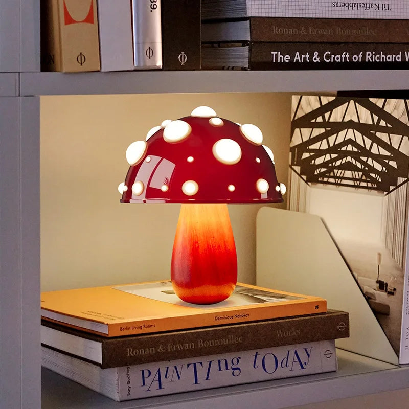 Lampe LED de Table Sans Fil au Design Champignon – Lumière Douce et Ambiance Chaleureuse, Charge USB Inclus 4