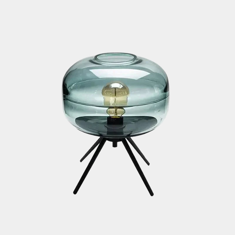 Lampe Multifonctionnelle en Verre Bleu avec Étagère Intégrée – Design Moderne pour Intérieur 0