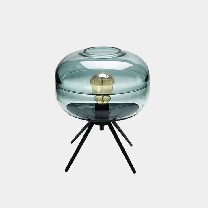 Lampe Multifonctionnelle en Verre Bleu avec Étagère Intégrée – Design Moderne pour Intérieur 0