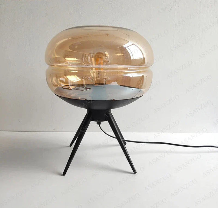 Lampe Multifonctionnelle en Verre Bleu avec Étagère Intégrée – Design Moderne pour Intérieur 1