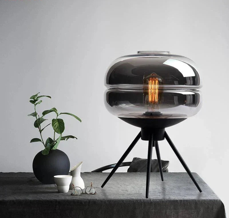 Lampe Multifonctionnelle en Verre Bleu avec Étagère Intégrée – Design Moderne pour Intérieur 2