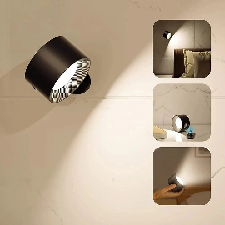 Lampe Murale Sans Fil Rotative avec Intensité Lumineuse Ajustable – Éclairage Portable 3 Couleurs 6