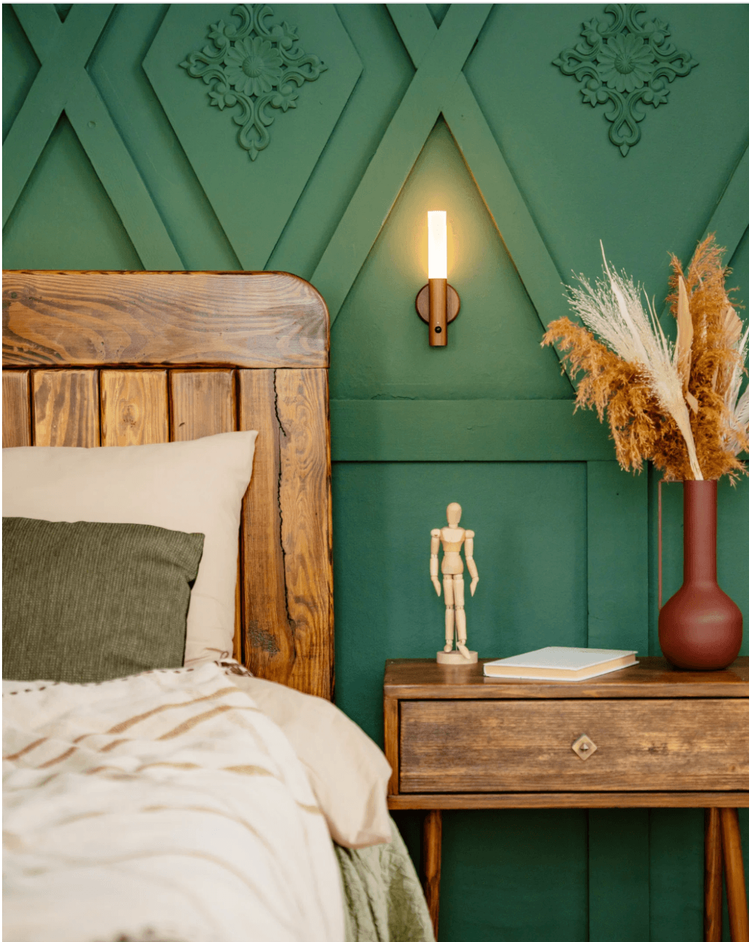 Lampe Murale Sans Fil en Bois avec Capteur de Mouvement – Éclairage Pratique et Élégant pour Intérieur 0