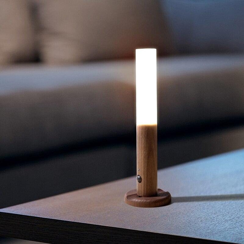 Lampe Murale Sans Fil en Bois avec Capteur de Mouvement – Éclairage Pratique et Élégant pour Intérieur 4