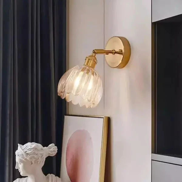 Lampe Murale Vintage en Verre de Lait avec Abat-jour Tulipe – Éclairage Décoratif Élégant pour Salon et Chambre 1