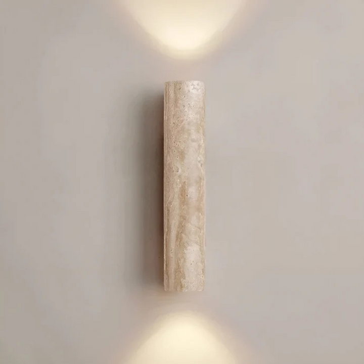 Lampe Murale à LED en Travertin et Bois – Design Wabi Sabi Élégant pour Intérieur Moderne, Ambiance Chaleureuse 3