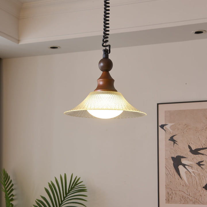 Lampe Plafonnier en Bois et Métal avec Diffuseur en Verre – Design Minimaliste pour Intérieur Chic 0