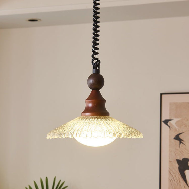 Lampe Plafonnier en Bois et Métal avec Diffuseur en Verre – Design Minimaliste pour Intérieur Chic 3