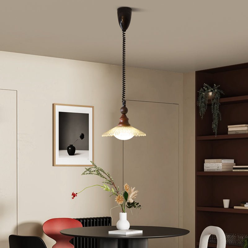Lampe Plafonnier en Bois et Métal avec Diffuseur en Verre – Design Minimaliste pour Intérieur Chic 4