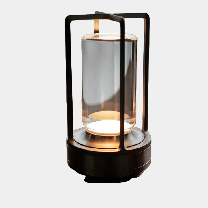 Lampe Sans Fil en Aluminium avec Abat-Jour en Cristal – Luminaire Extérieur Élégant et Mobile 1