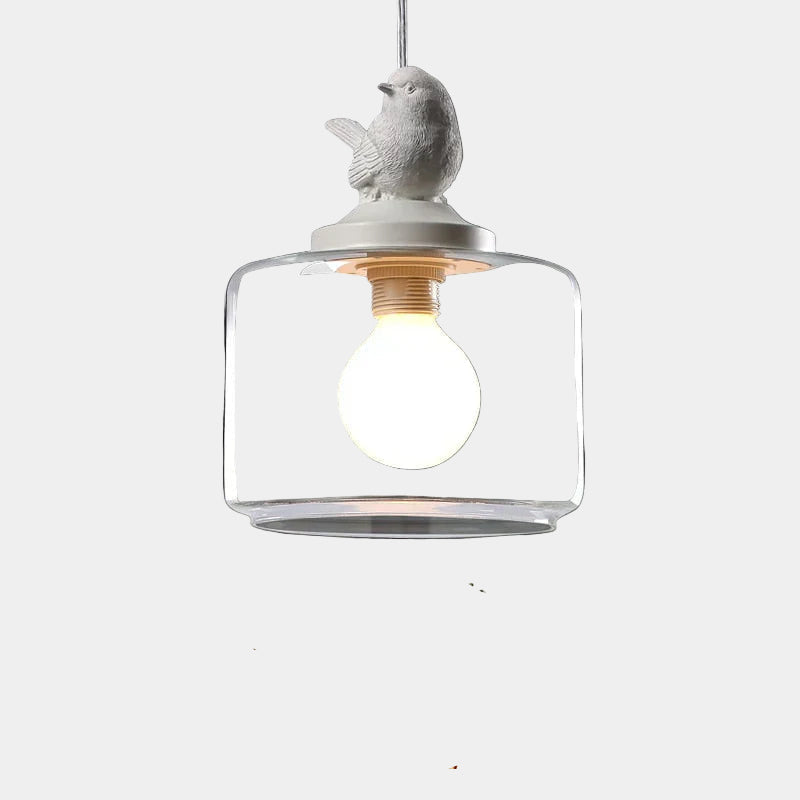 Lampe Suspendue Artistique au Motif d'Oiseau en Métal et Verre – Luminaire Suspendu Élégant pour Éclairage Chaleureux 0