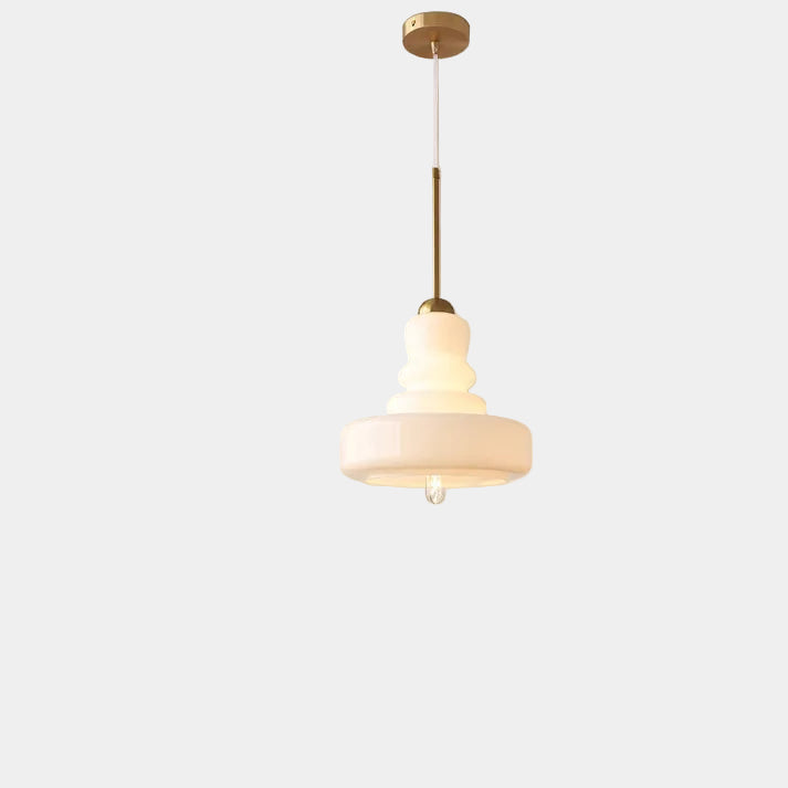 Lampe Suspendue Cylindrique en Verre pour Salle à Manger – Luminaire Suspendu Élégant et Moderne, Éclairage Doux et Accueillant 4