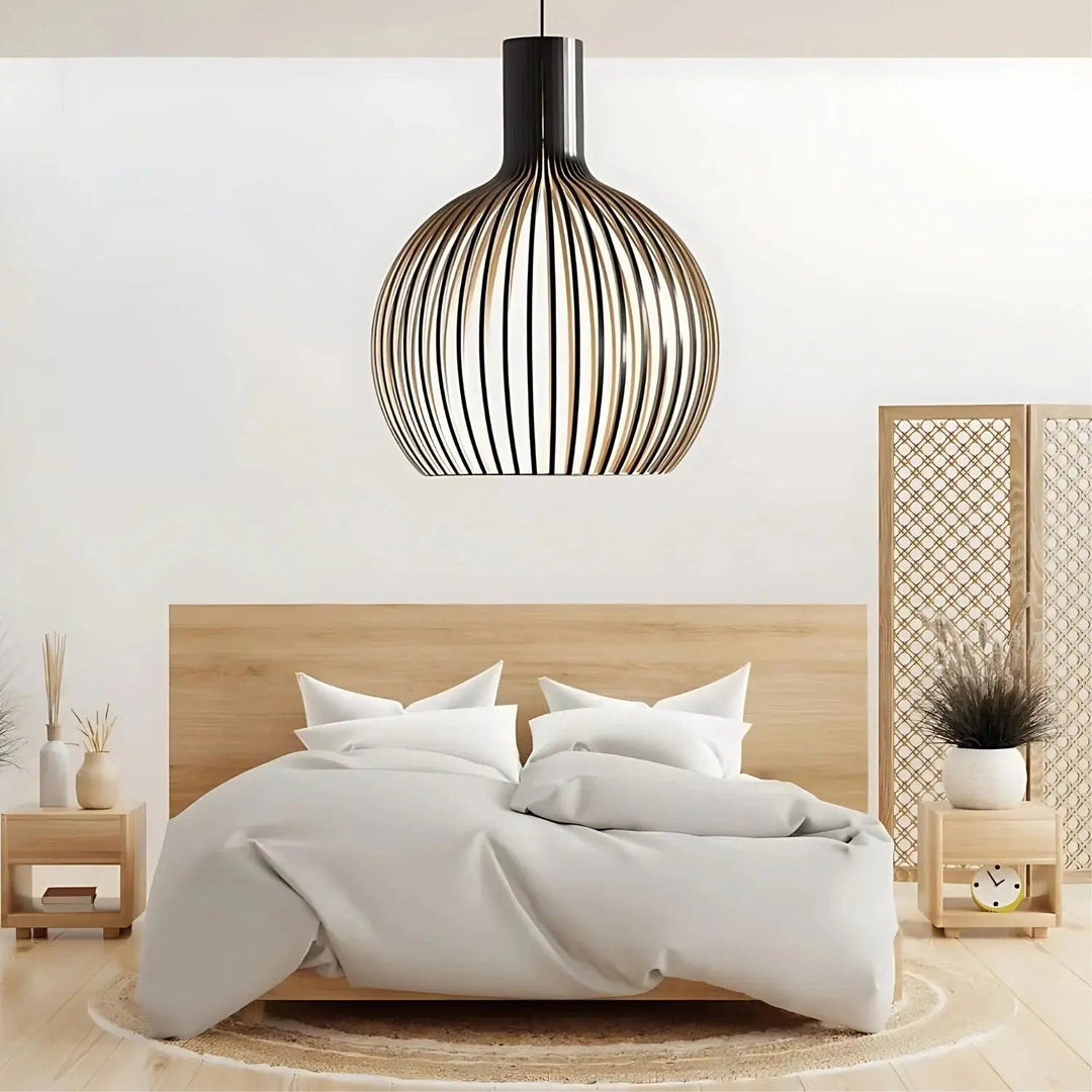 Lampe Suspendue Danoise en Bois et Métal – Luminaire Suspendu Scandinave Élégant pour Intérieur Moderne 0
