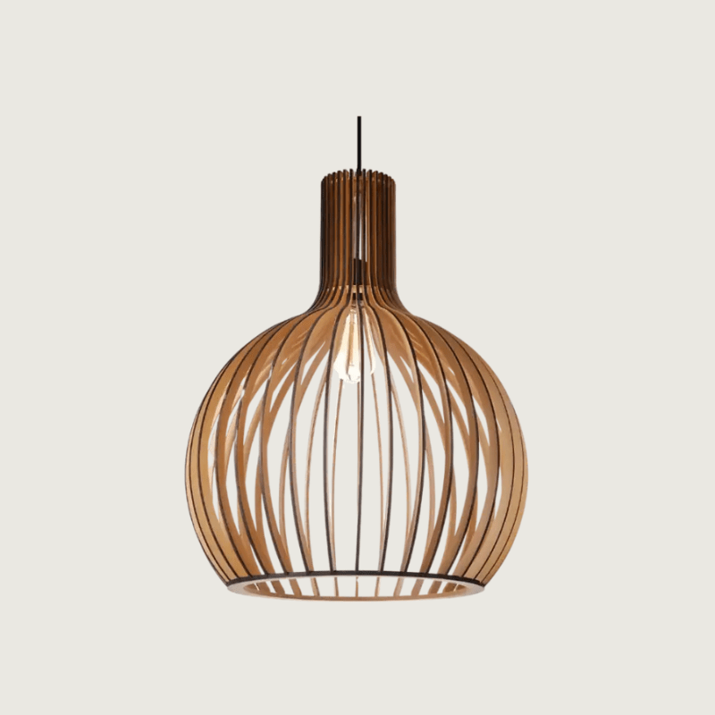 Lampe Suspendue Danoise en Bois et Métal – Luminaire Suspendu Scandinave Élégant pour Intérieur Moderne 1