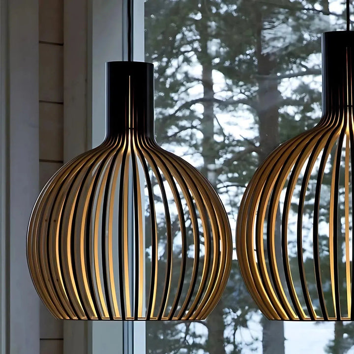 Lampe Suspendue Danoise en Bois et Métal – Luminaire Suspendu Scandinave Élégant pour Intérieur Moderne 2