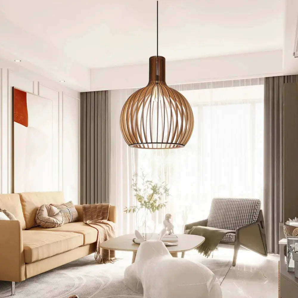Lampe Suspendue Danoise en Bois et Métal – Luminaire Suspendu Scandinave Élégant pour Intérieur Moderne 3
