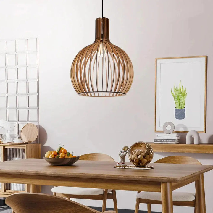 Lampe Suspendue Danoise en Bois et Métal – Luminaire Suspendu Scandinave Élégant pour Intérieur Moderne 4