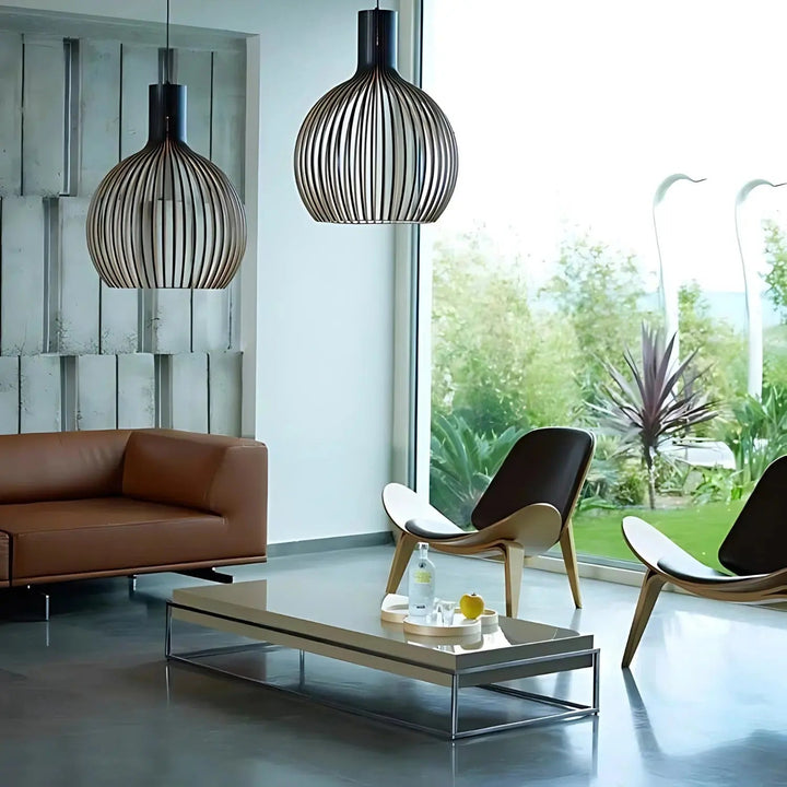 Lampe Suspendue Danoise en Bois et Métal – Luminaire Suspendu Scandinave Élégant pour Intérieur Moderne 5