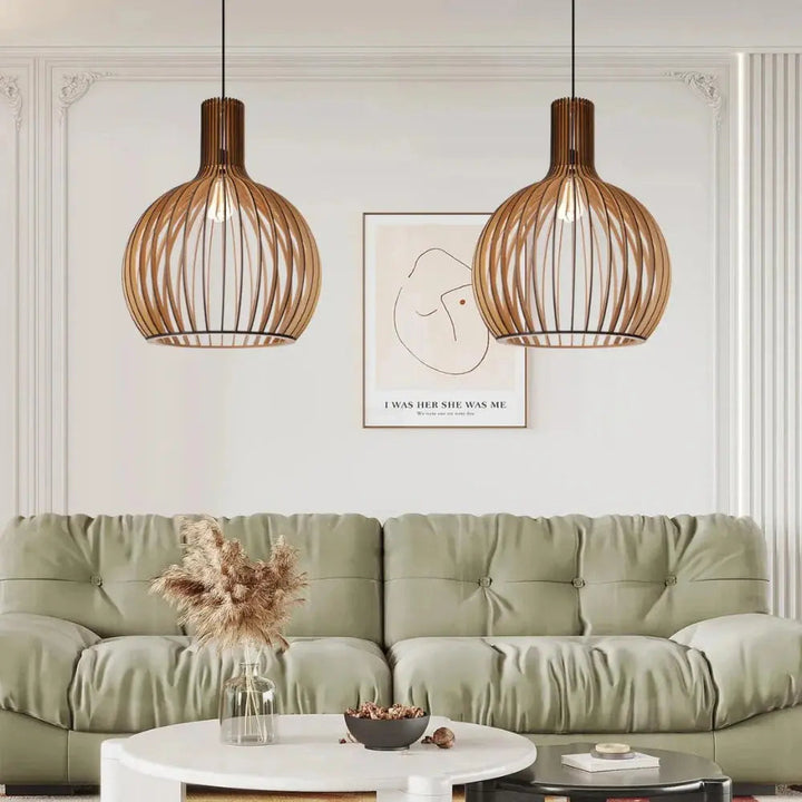 Lampe Suspendue Danoise en Bois et Métal – Luminaire Suspendu Scandinave Élégant pour Intérieur Moderne 7