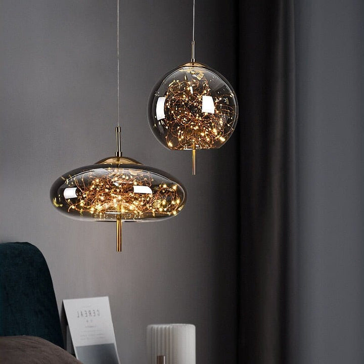 Lampe Suspendue Élégante en Verre avec Motif Féérique – Luminaire Suspendu pour Salle à Manger et Intérieur Moderne 1
