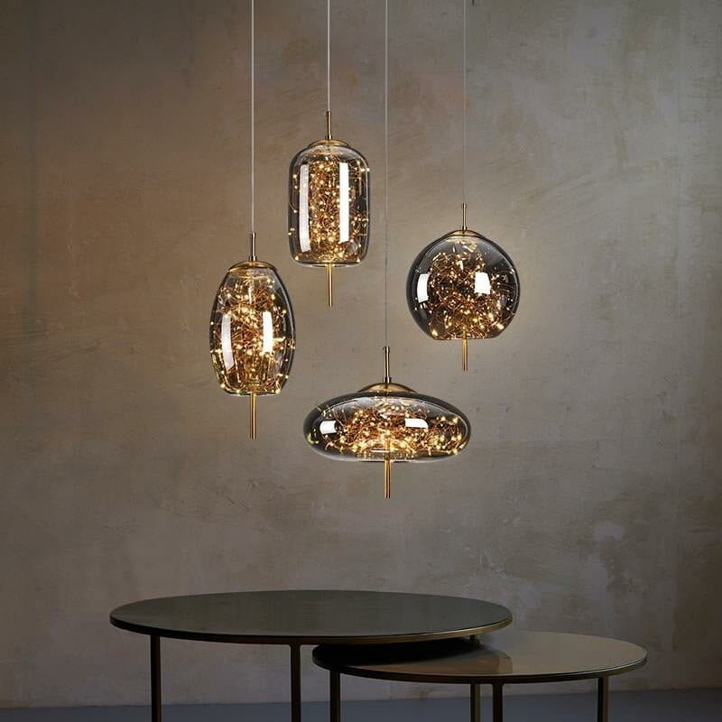 Lampe Suspendue Élégante en Verre avec Motif Féérique – Luminaire Suspendu pour Salle à Manger et Intérieur Moderne 2