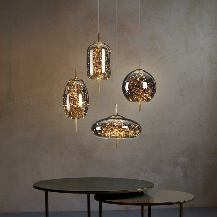 Lampe Suspendue Élégante en Verre avec Motif Féérique – Luminaire Suspendu pour Salle à Manger et Intérieur Moderne 2