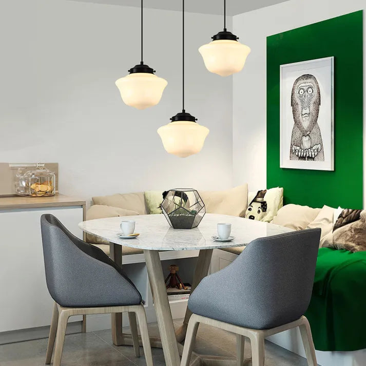 Lampe Suspendue Géométrique en Verre Mat – Luminaire Suspendu Élégant pour Salle à Manger et Intérieur 5