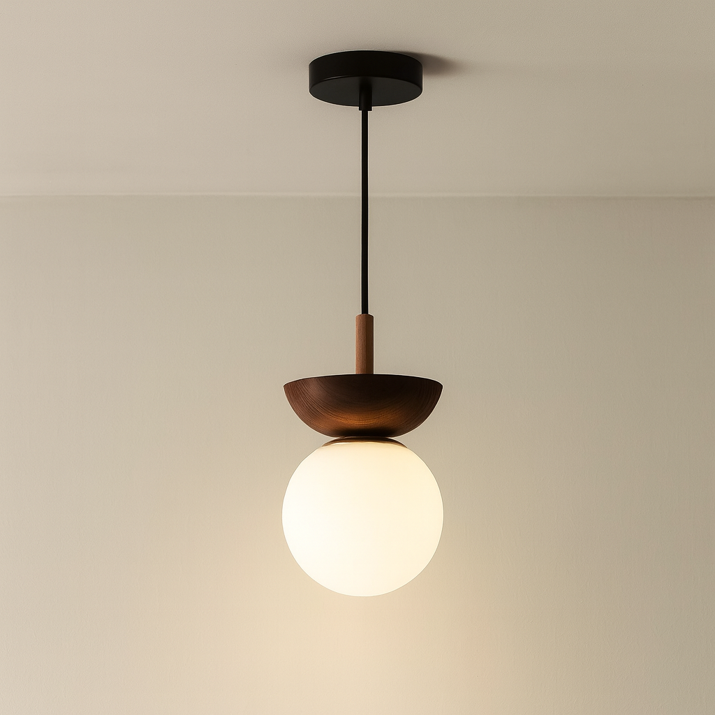 Lampe Suspendue Japonaise Réglable en Verre et Métal pour Salle à Manger - Lumière Chaude et Élégante, Hauteur Ajustable jusqu'à 150 cm 0