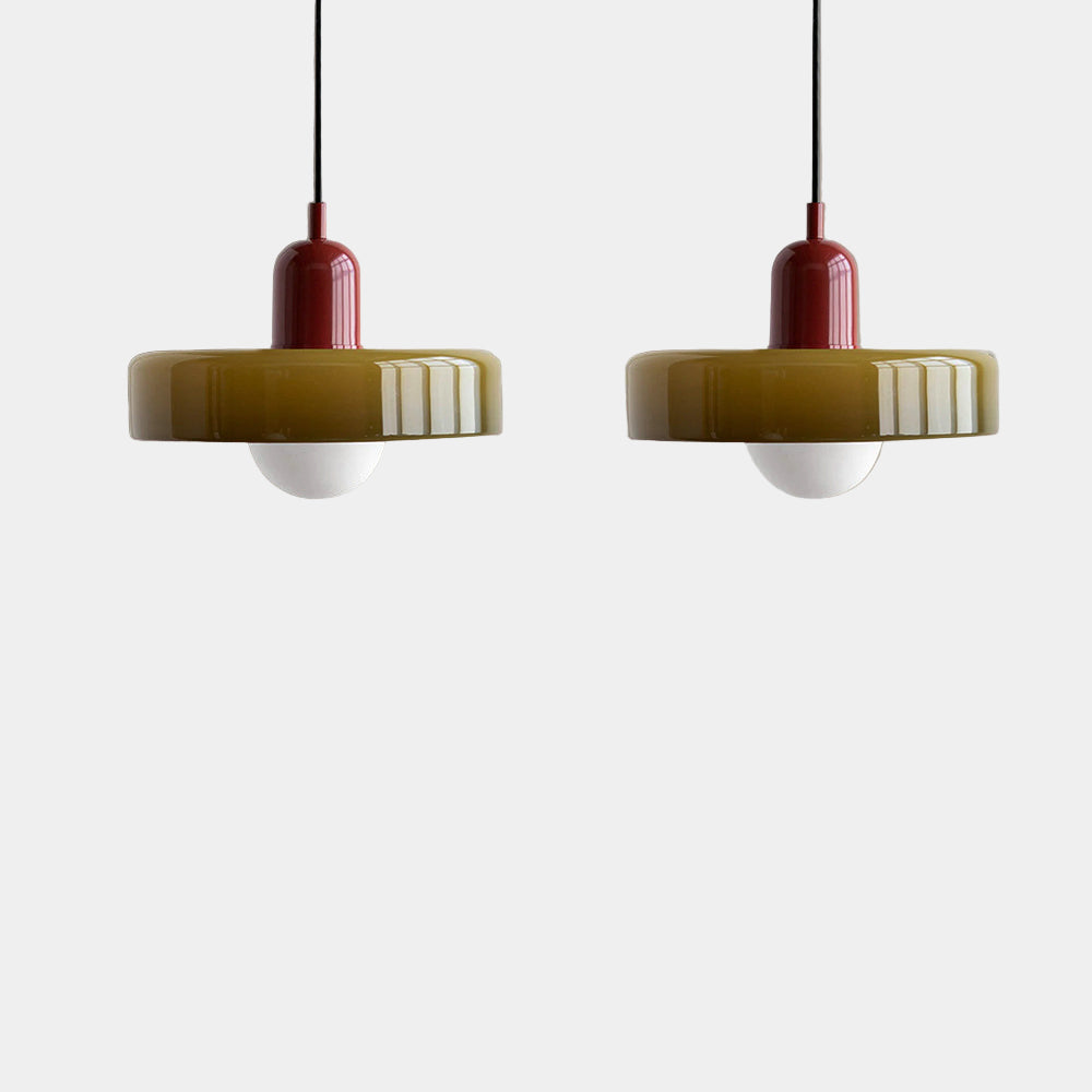 Lampe Suspendue Minimaliste en Verre avec Deux Sources de Lumière – Luminaire Suspendu pour Cuisine et Salle à Manger 0
