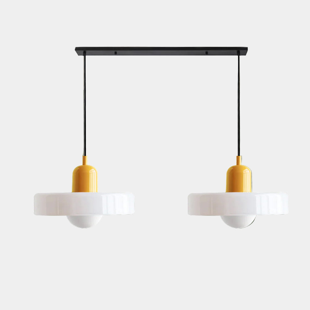 Lampe Suspendue Minimaliste en Verre avec Deux Sources de Lumière – Luminaire Suspendu pour Cuisine et Salle à Manger 25