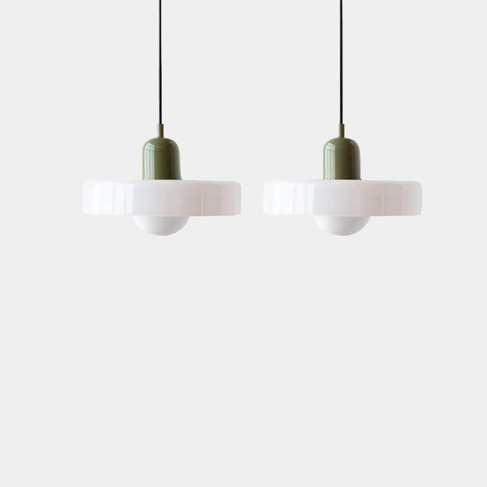 Lampe Suspendue Minimaliste en Verre avec Deux Sources de Lumière – Luminaire Suspendu pour Cuisine et Salle à Manger 27