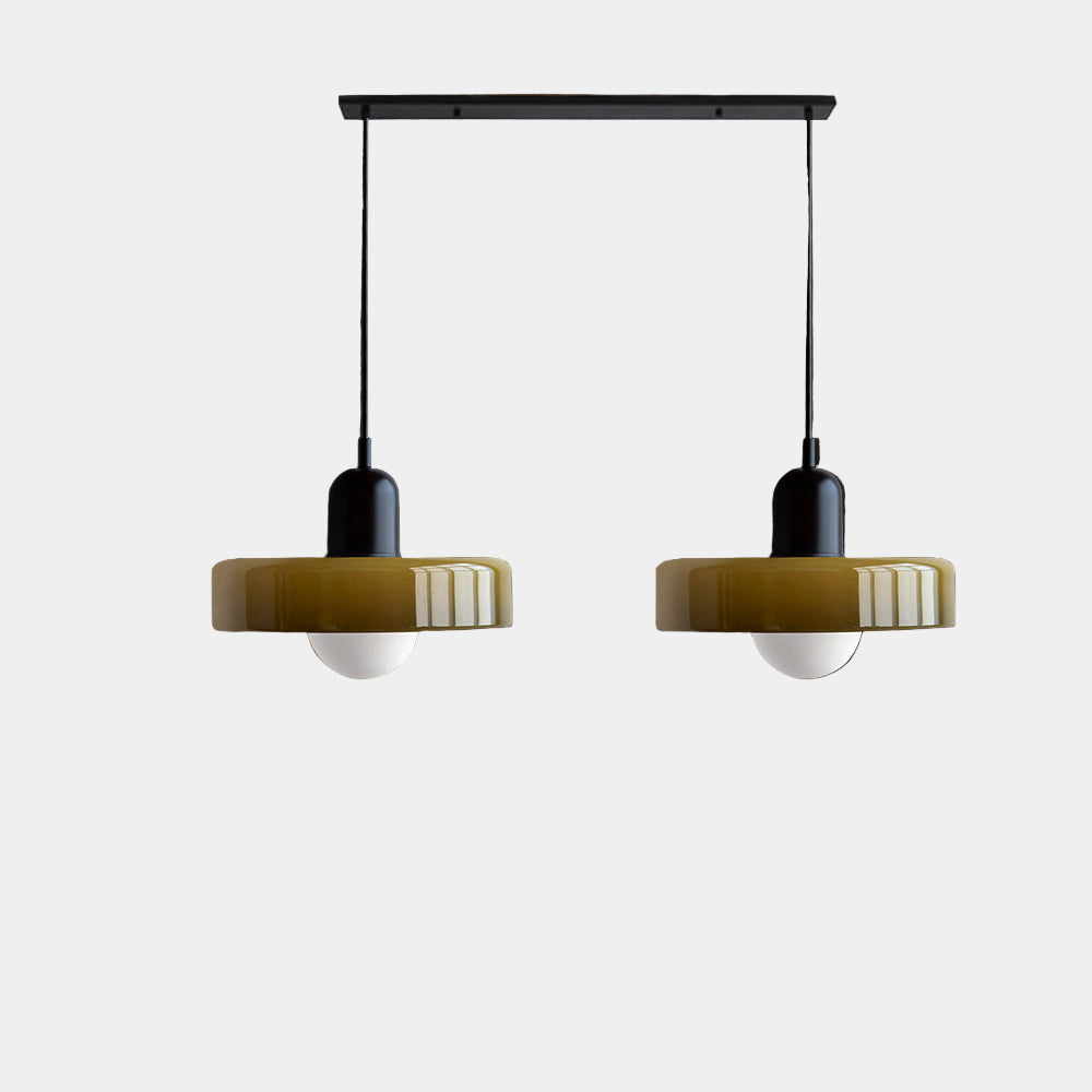 Lampe Suspendue Minimaliste en Verre avec Deux Sources de Lumière – Luminaire Suspendu pour Cuisine et Salle à Manger 35