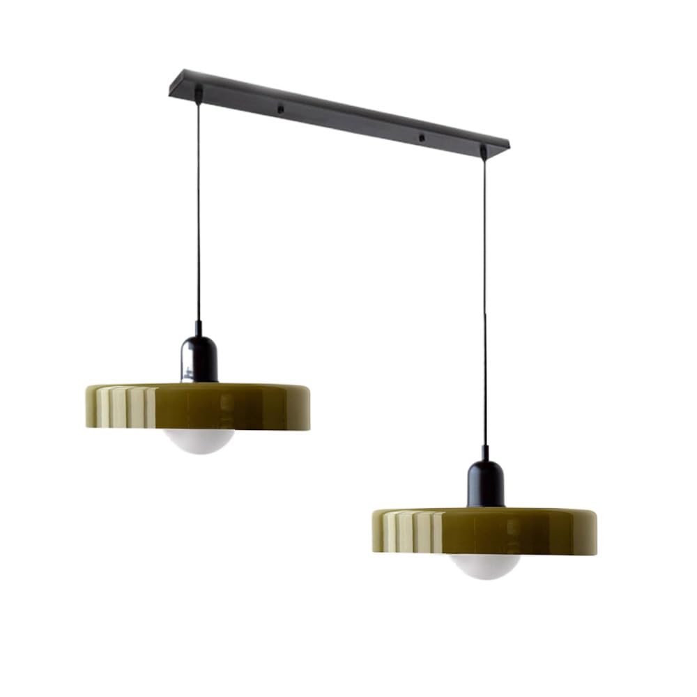 Lampe Suspendue Minimaliste en Verre avec Deux Sources de Lumière – Luminaire Suspendu pour Cuisine et Salle à Manger 7