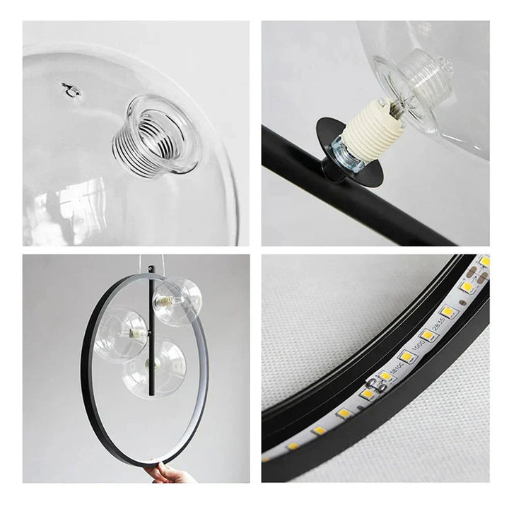 Lampe Suspendue Moderne en Verre et Métal pour Salon – Luminaire Suspendu Éclairage Chaud, Design Élégant, Diamètre 28-50 cm 4