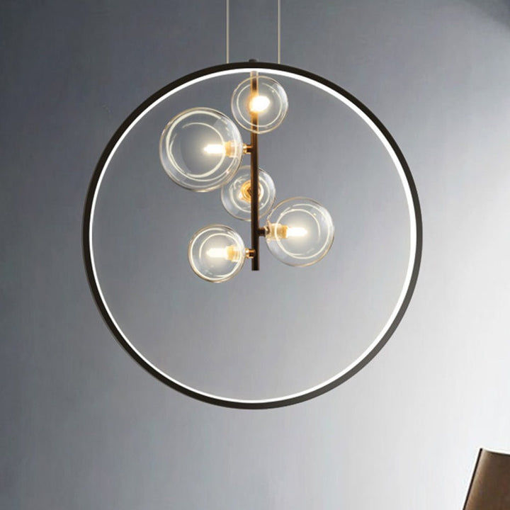 Lampe Suspendue Moderne en Verre et Métal pour Salon – Luminaire Suspendu Éclairage Chaud, Design Élégant, Diamètre 28-50 cm 6