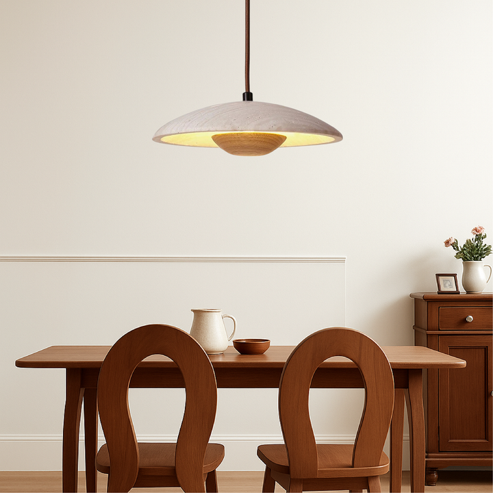 Lampe Suspendue Réglable en Hauteur en Travertin - Luminaire Suspendu Moderne pour Salon et Cuisine 1