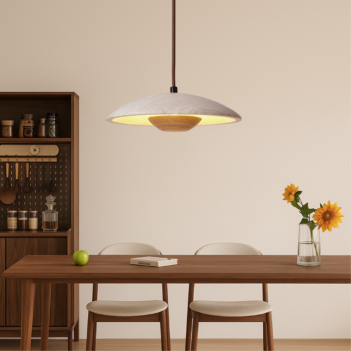 Lampe Suspendue Réglable en Hauteur en Travertin - Luminaire Suspendu Moderne pour Salon et Cuisine 3