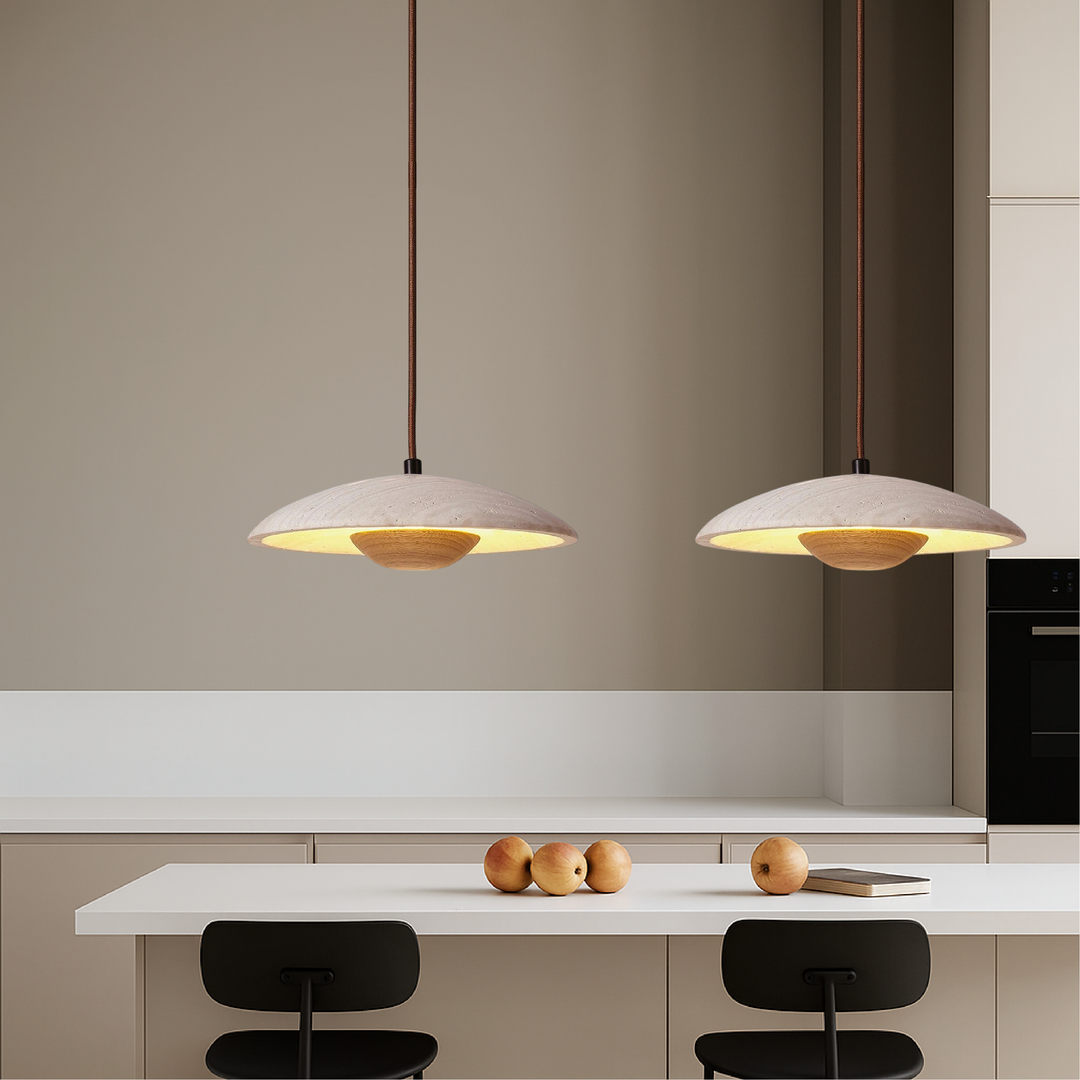 Lampe Suspendue Réglable en Hauteur en Travertin - Luminaire Suspendu Moderne pour Salon et Cuisine 4