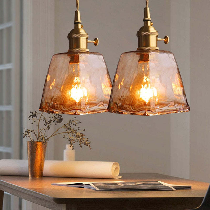 Lampe Suspendue Rétro en Métal Doré avec Lumière LED Chaude – Luminaire Suspendu Élégant pour Intérieur 2