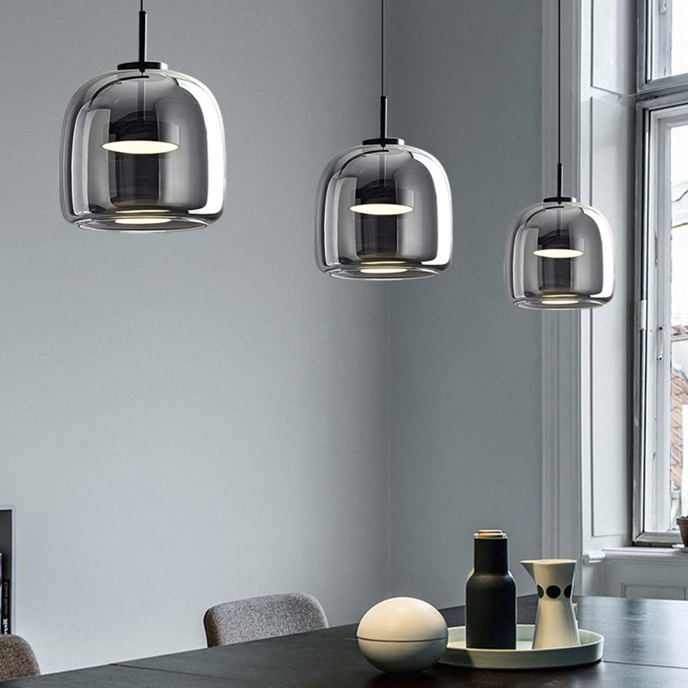 Lampe Suspendue Rétro en Métal et Verre Amber – Luminaire Suspendu Élégant pour Salle à Manger et Salon 2