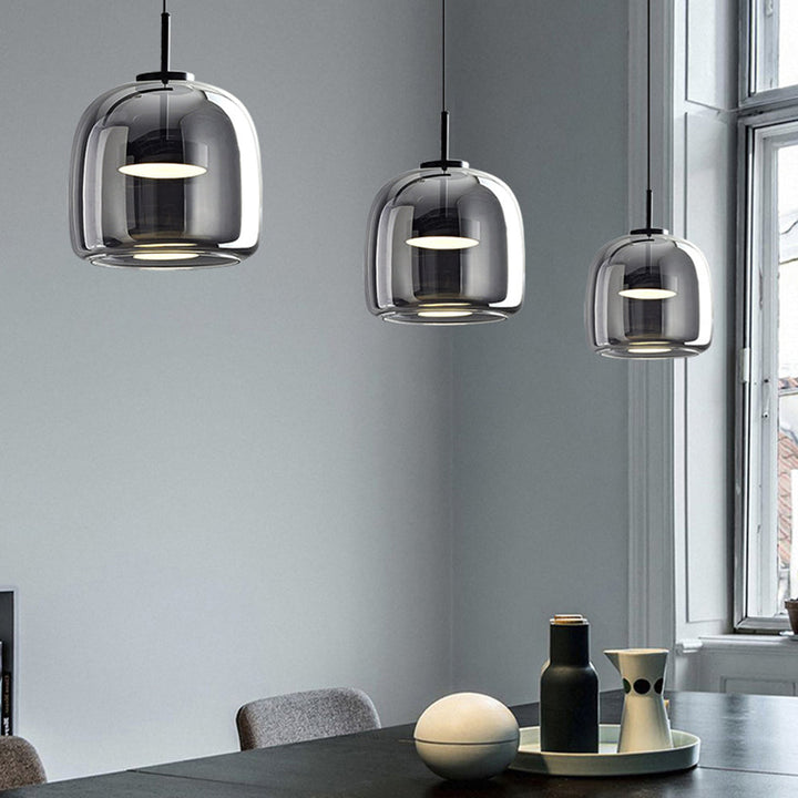 Lampe Suspendue Rétro en Métal et Verre Amber – Luminaire Suspendu Élégant pour Salle à Manger et Salon 2