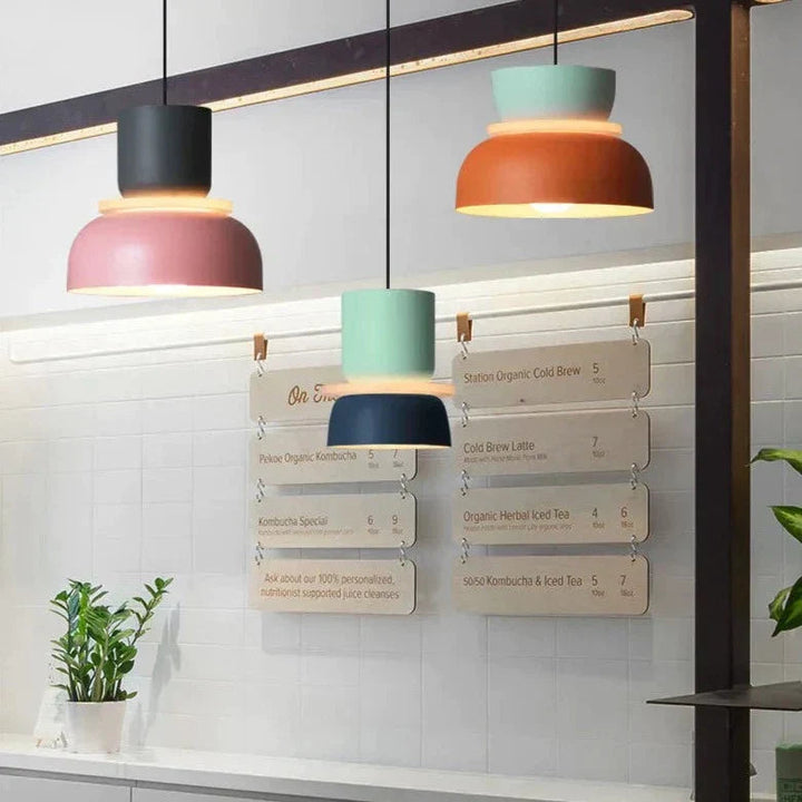 Lampe Suspendue Scandinave Multicolore avec Éclairage Doux – Luminaire Suspendu Idéal pour Salon et Cuisine 2