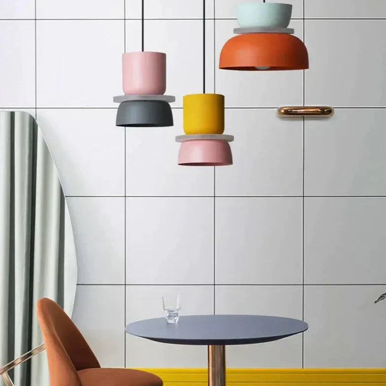 Lampe Suspendue Scandinave Multicolore avec Éclairage Doux – Luminaire Suspendu Idéal pour Salon et Cuisine 4